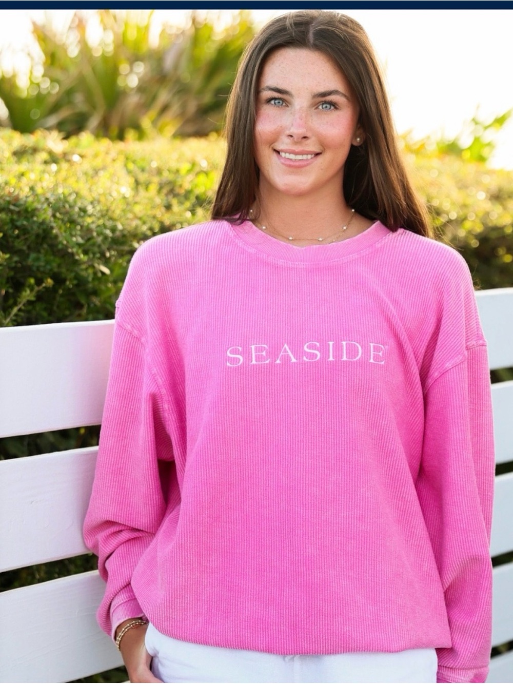 Chicka-d Ribbed 'Seaside' Pullover Sweatshirt Oversized Small